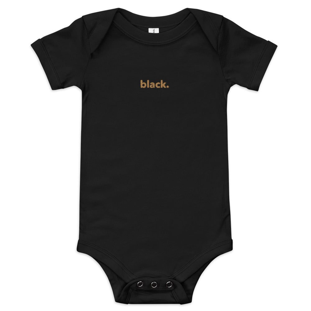 black. baby bodysuit