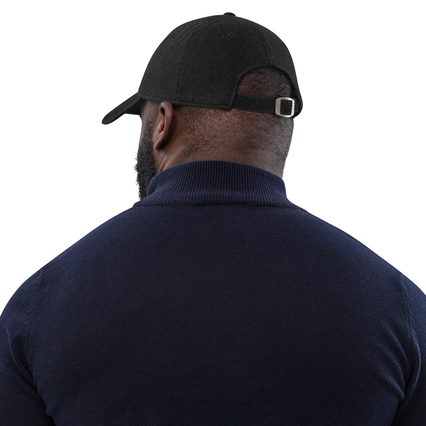 black. denim dad hat