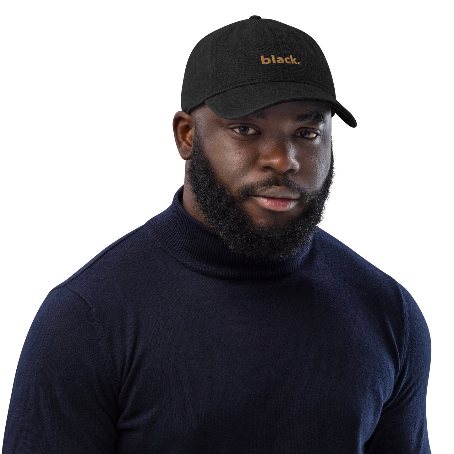 black. denim dad hat