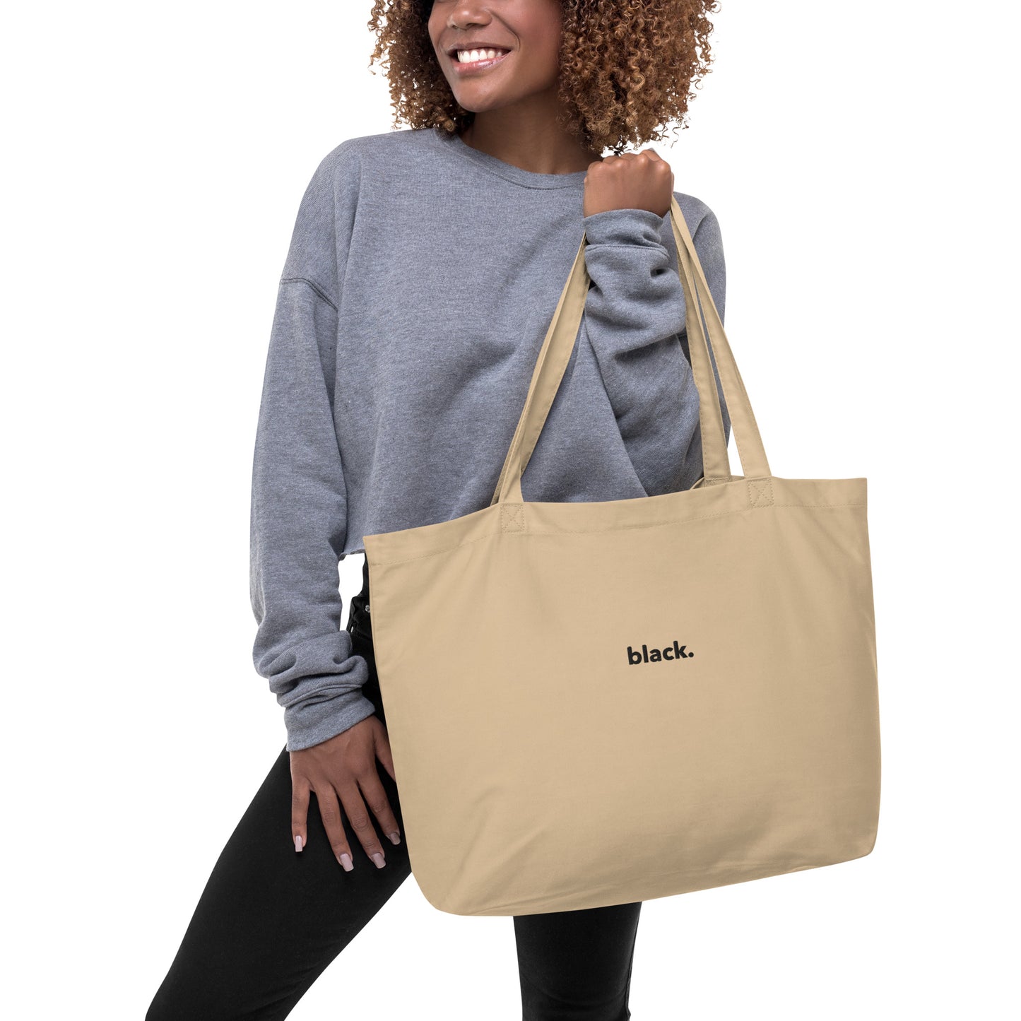 black. organic tote bag (large)