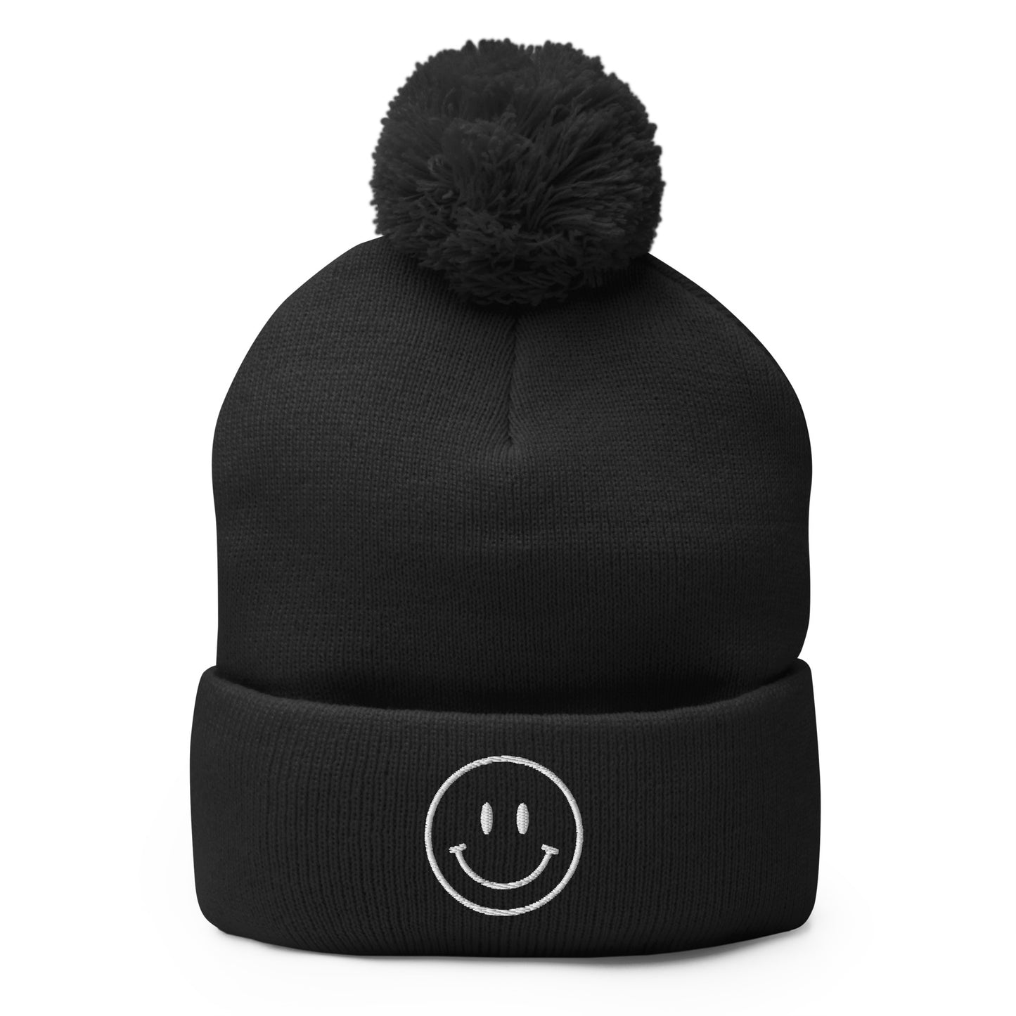 black. HBD pom beanie